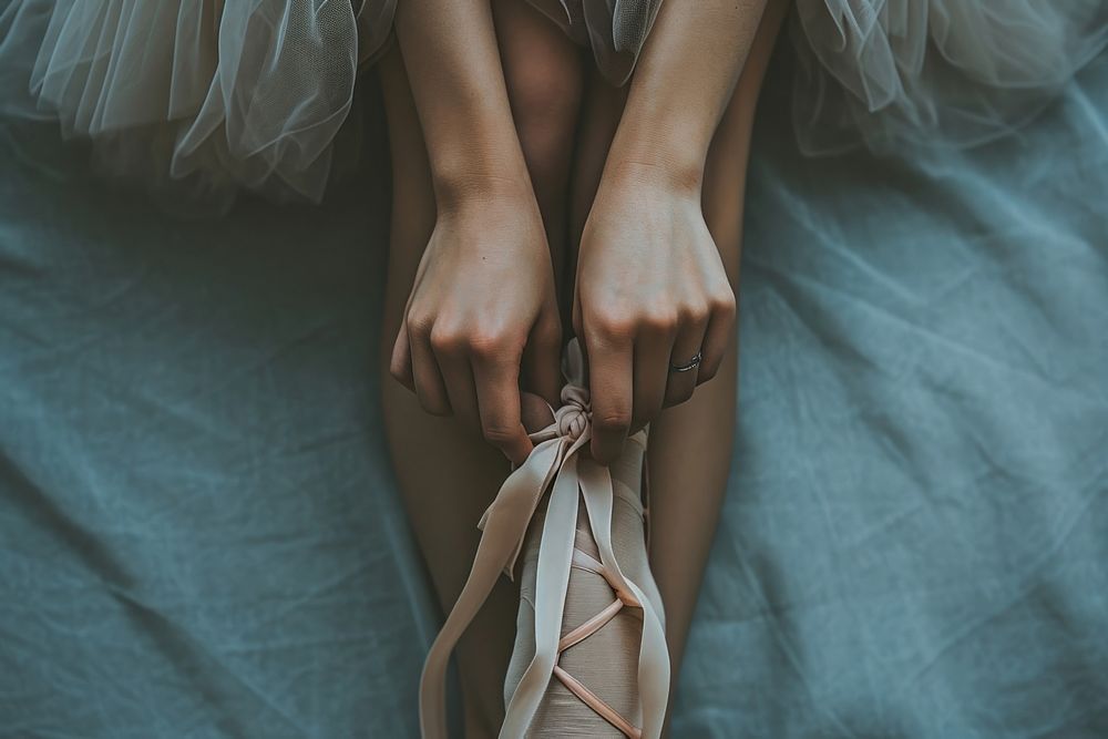 Ballet dancer hand barefoot elegance.