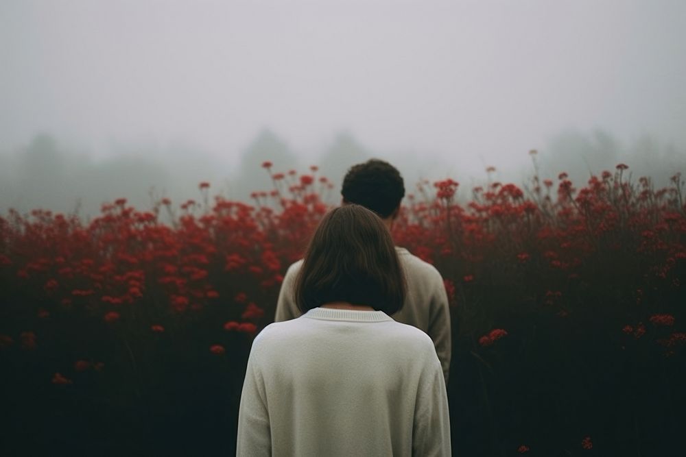 Aesthetic couple outdoors back photography. AI generated Image by rawpixel.