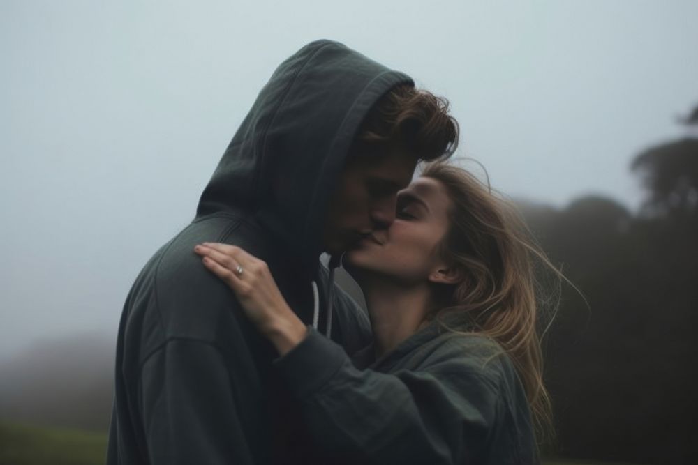 Aesthetic couple photography portrait outdoors. AI generated Image by rawpixel.