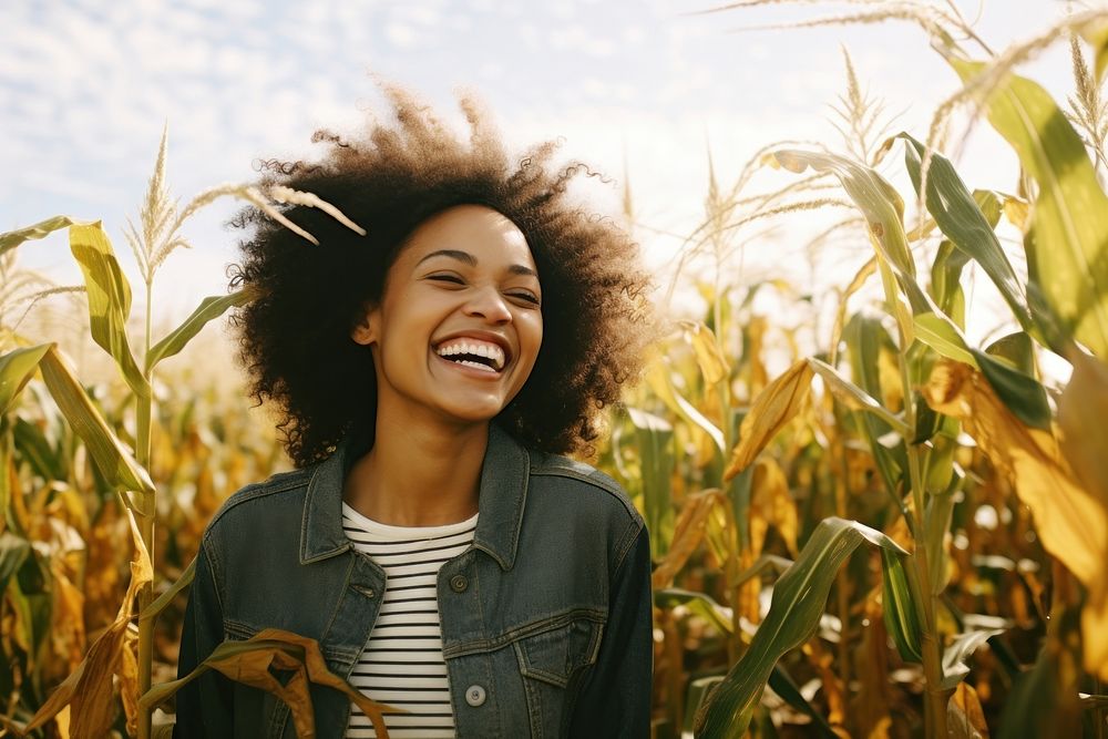 Black mixed woman laughing smiling | Premium Photo - rawpixel