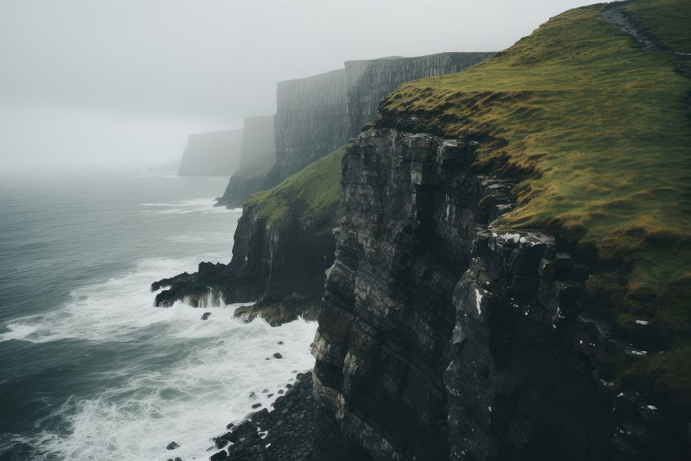 Cliffs in ireland outdoors nature ocean.