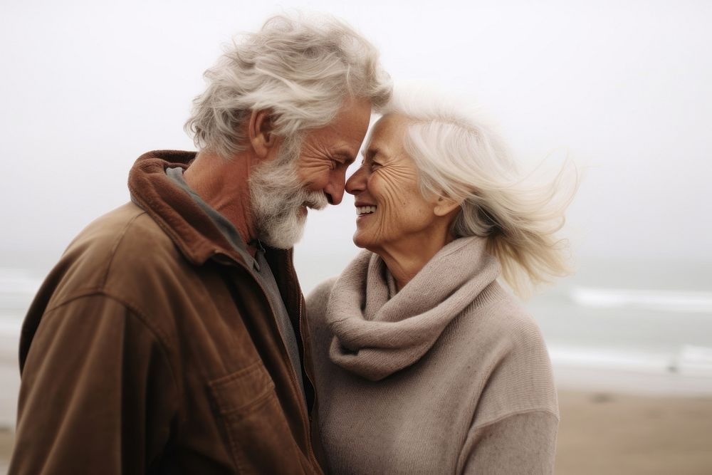 Aesthetic senior couple photography portrait adult. AI generated Image by rawpixel.