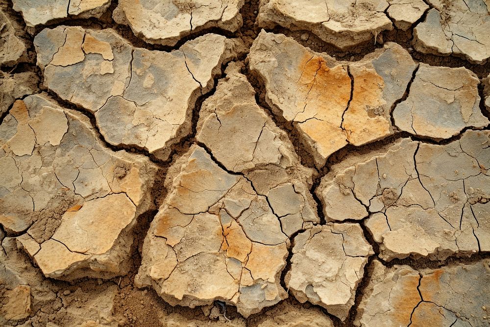 Extreme drought global warming soil outdoors cracked.