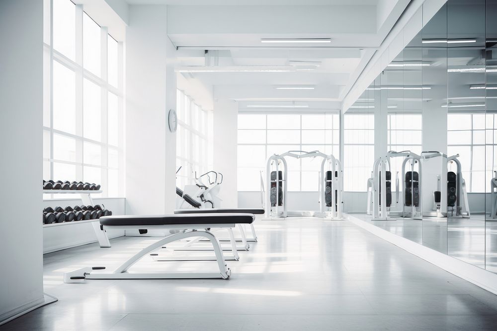 Gyms sports white architecture. AI generated Image by rawpixel.
