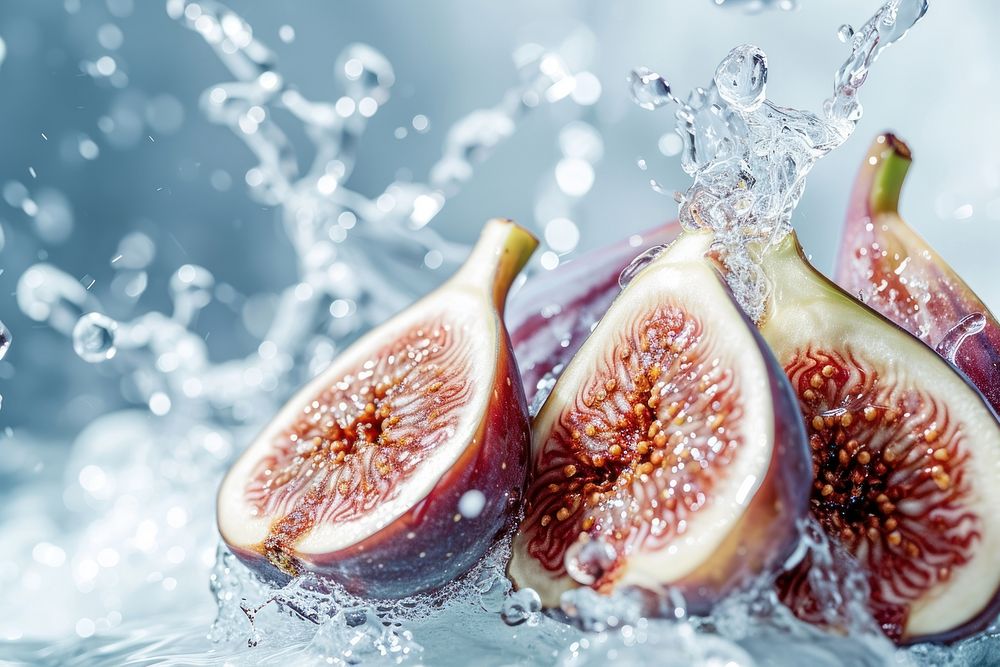Organic figs sliced fruit plant food.