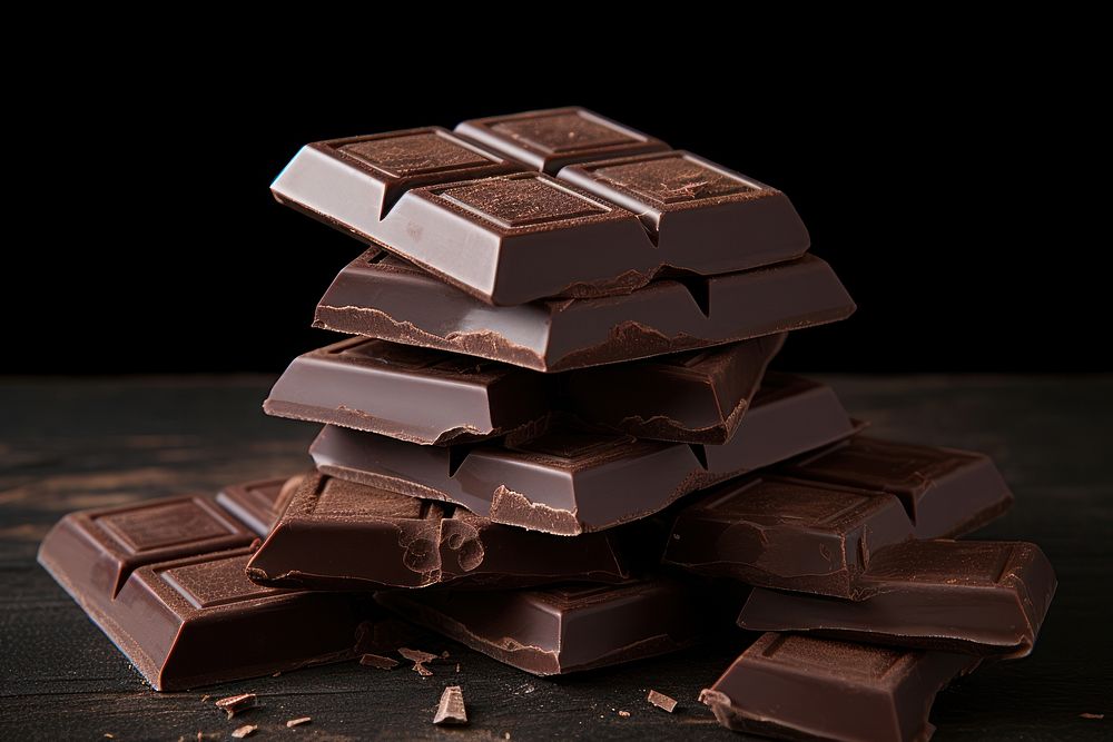 Dark chocolate dessert food confectionery. AI generated Image by rawpixel.