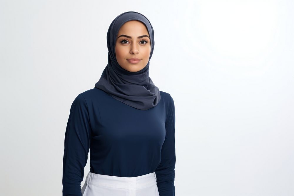 Muslim woman portrait sleeve hijab.