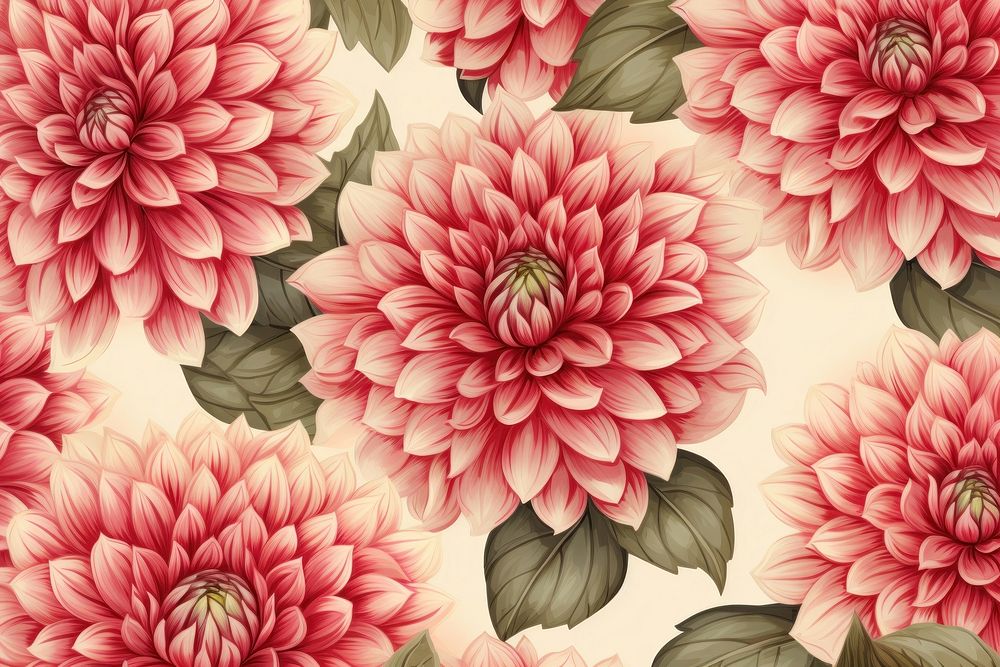 Dahlia flowers pattern plant inflorescence. AI generated Image by rawpixel.