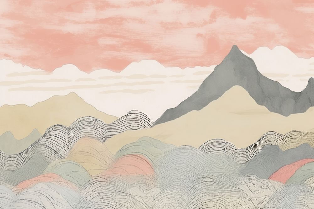 Mountain and sea art backgrounds abstract.