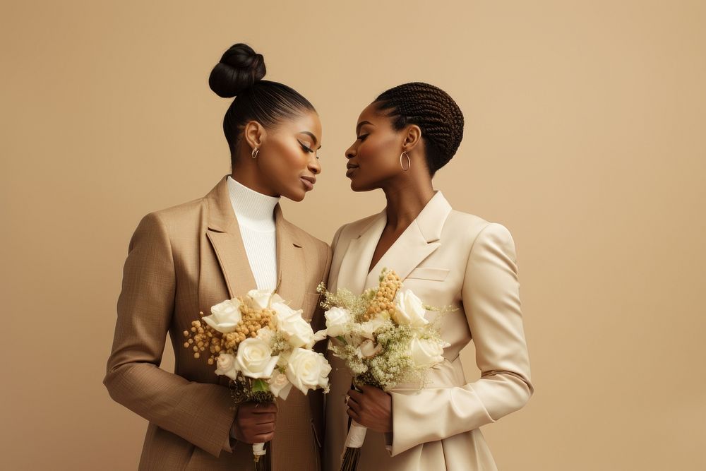Lgbtq wedding flower adult women. AI generated Image by rawpixel.