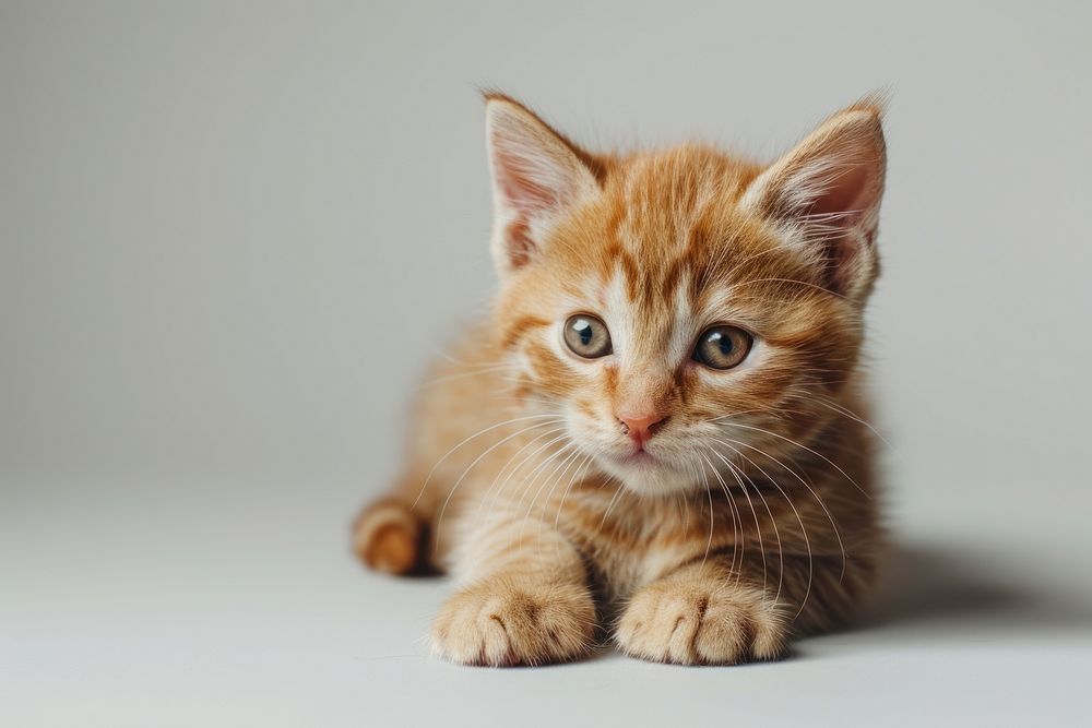 Cute baby orange kitten portrait mammal animal. AI generated Image by rawpixel.