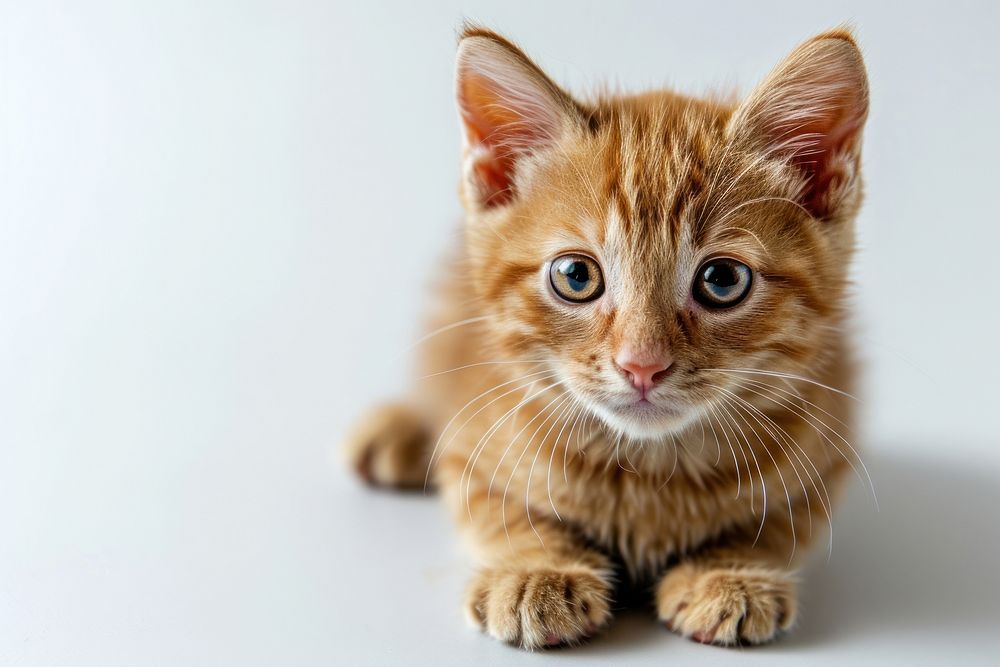 Cute baby orange kitten portrait animal mammal. AI generated Image by rawpixel.