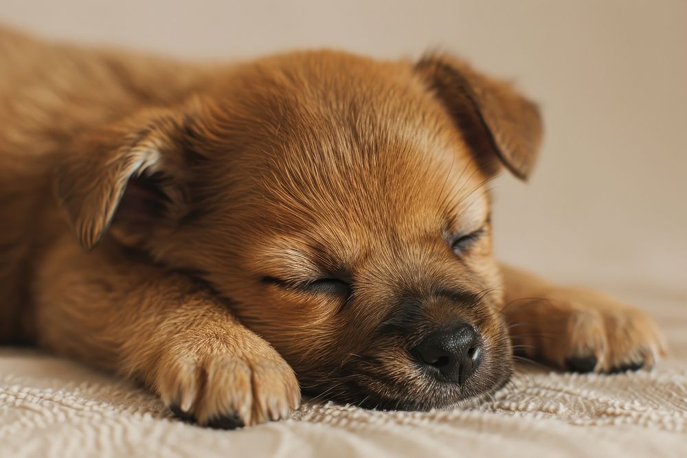 Baby puppy sleeping mammal animal. AI generated Image by rawpixel.