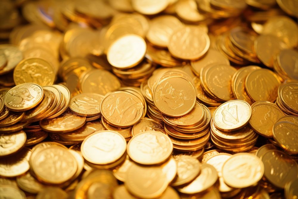 Gold coins backgrounds money investment. AI generated Image by rawpixel.