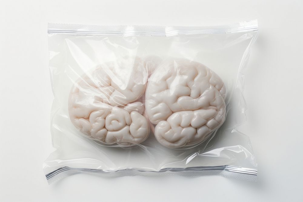 Plastic wrapping over a brain food accessories freshness.