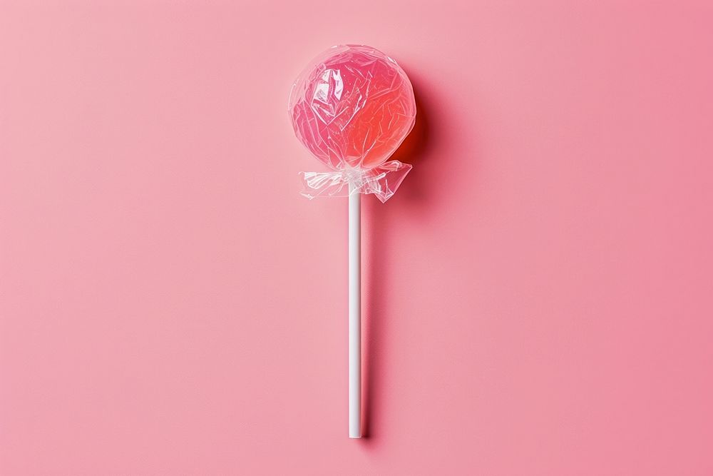 Plastic wrapping over a lolipop lollipop candy food.