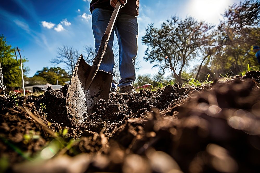 Gardening outdoors digging nature.