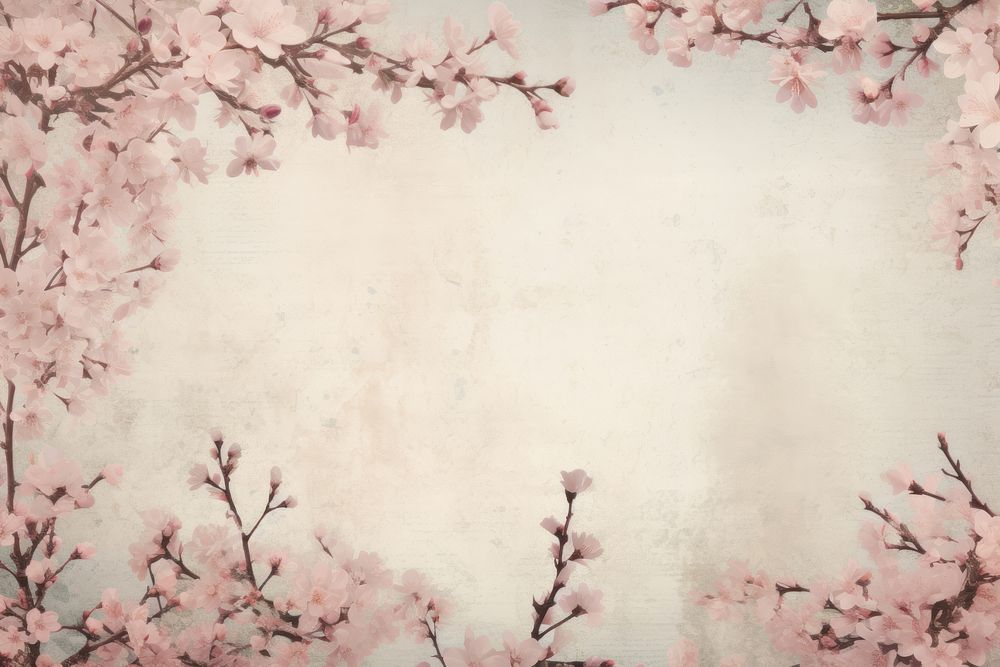 Cherry blossom flowers border backgrounds plant petal.