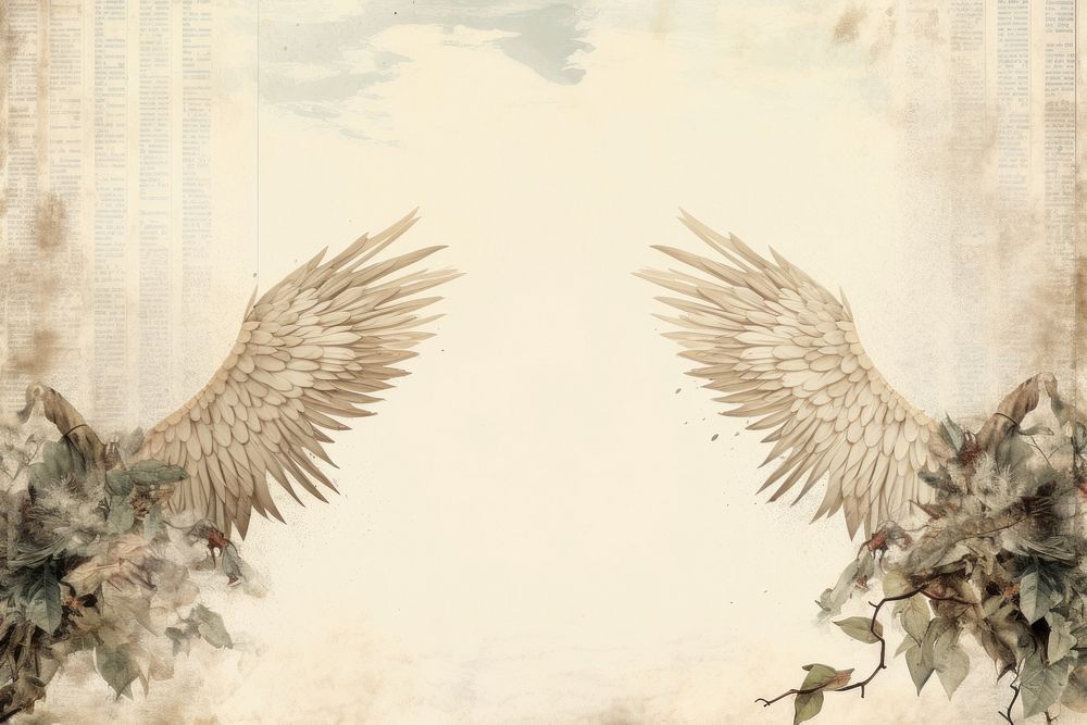 Angel wings border backgrounds bird art.