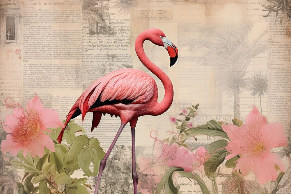Flamingo border animal bird wildlife.