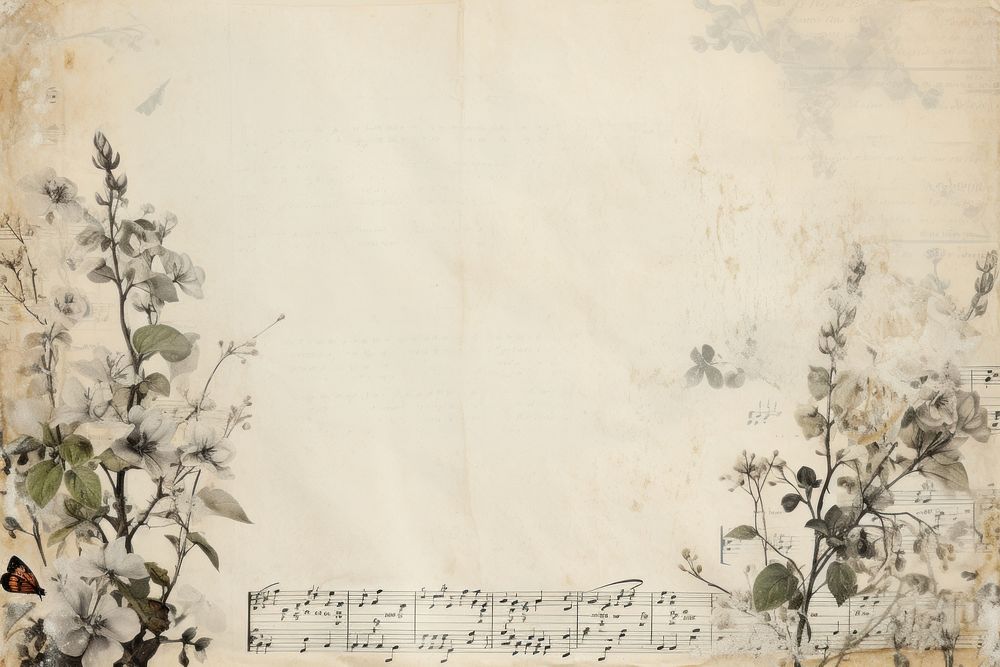 Music border backgrounds plant paper.