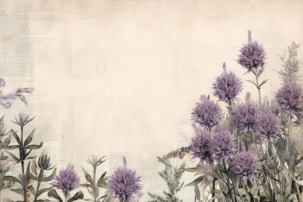 Lavender flowers border herbs backgrounds thistle.