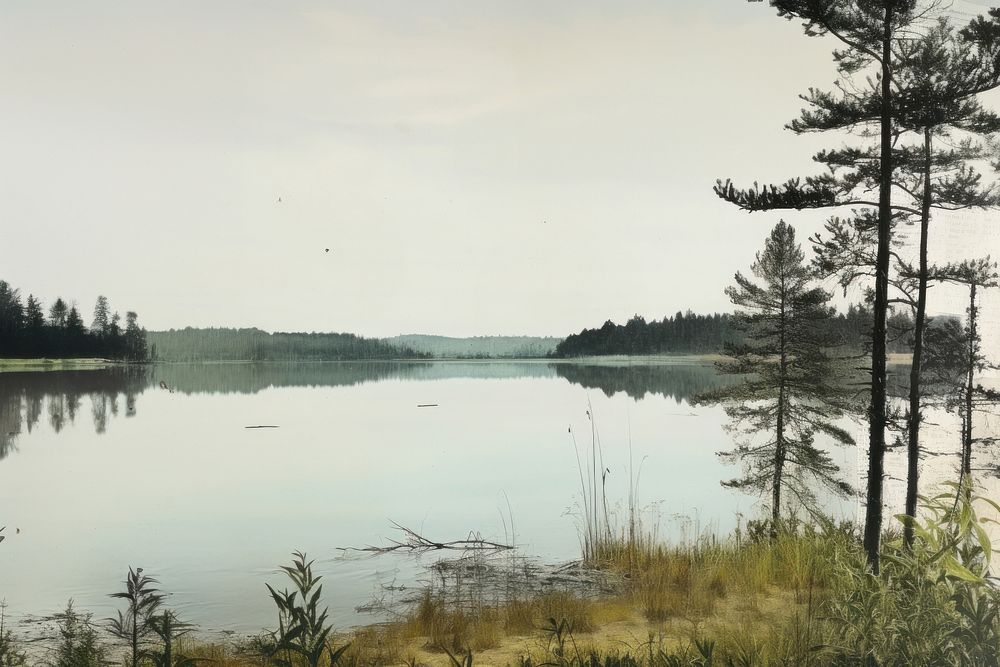 Lake border landscape outdoors nature.