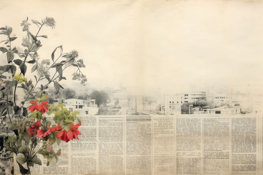 City border newspaper flower plant.