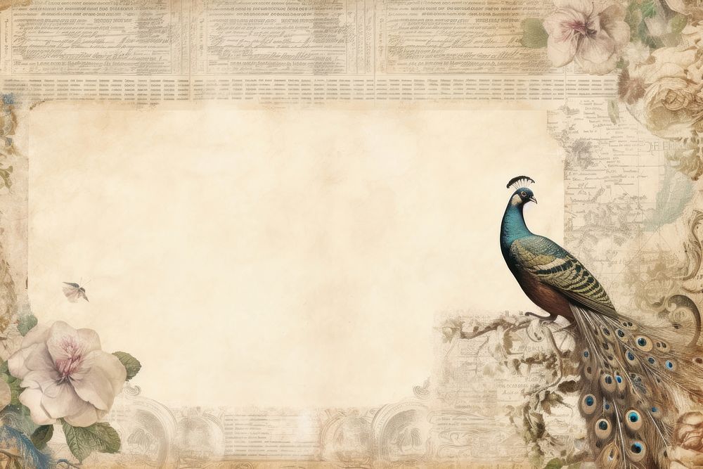 Peacock border backgrounds animal paper.