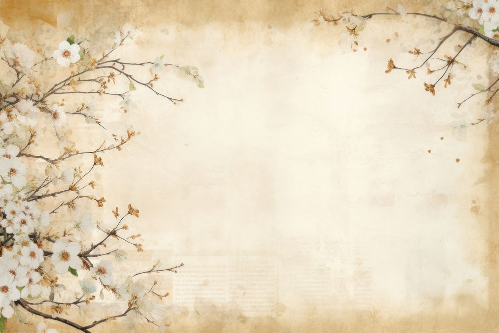 Gold cherry blossom flowers border backgrounds plant paper.