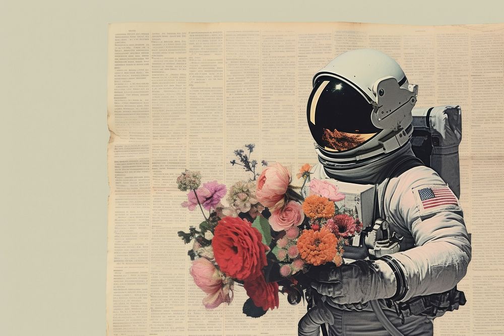 Astronaut border flower adult representation.