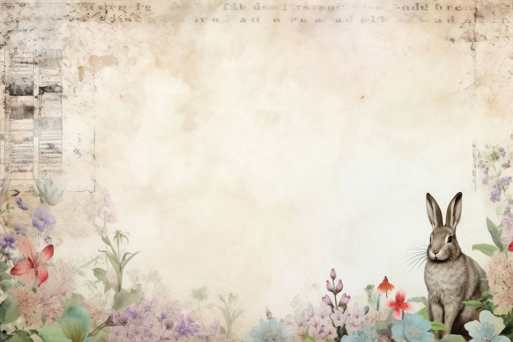 Bunny border backgrounds animal mammal. | Free Photo Illustration