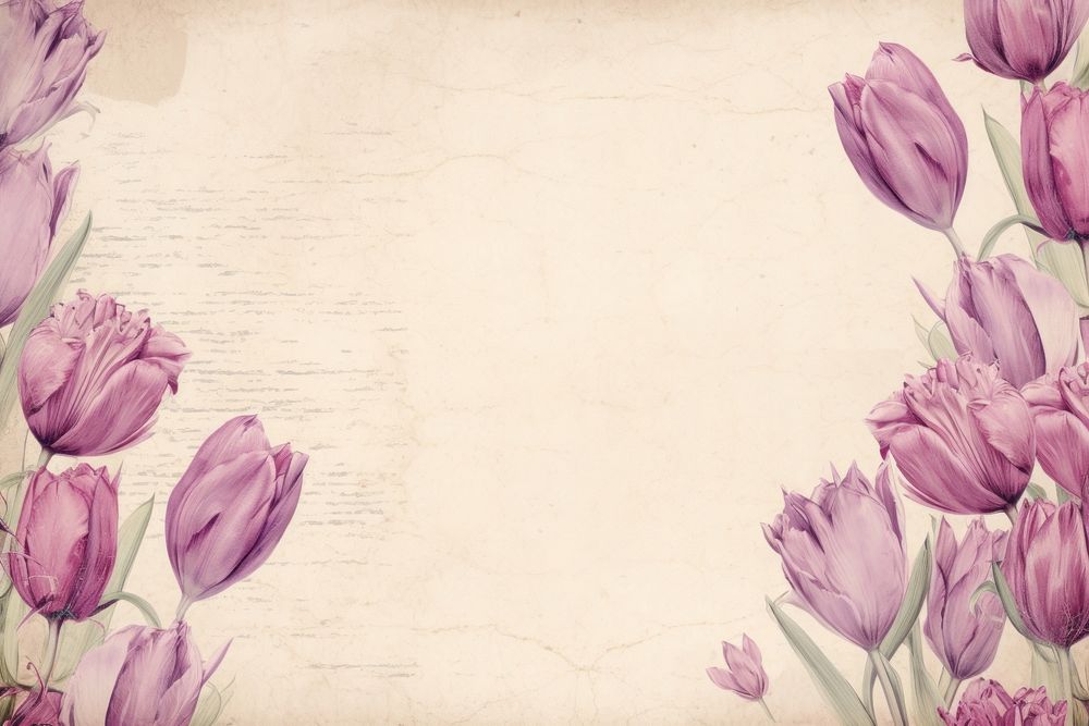 Pink and purple tulip flowers border backgrounds blossom petal.