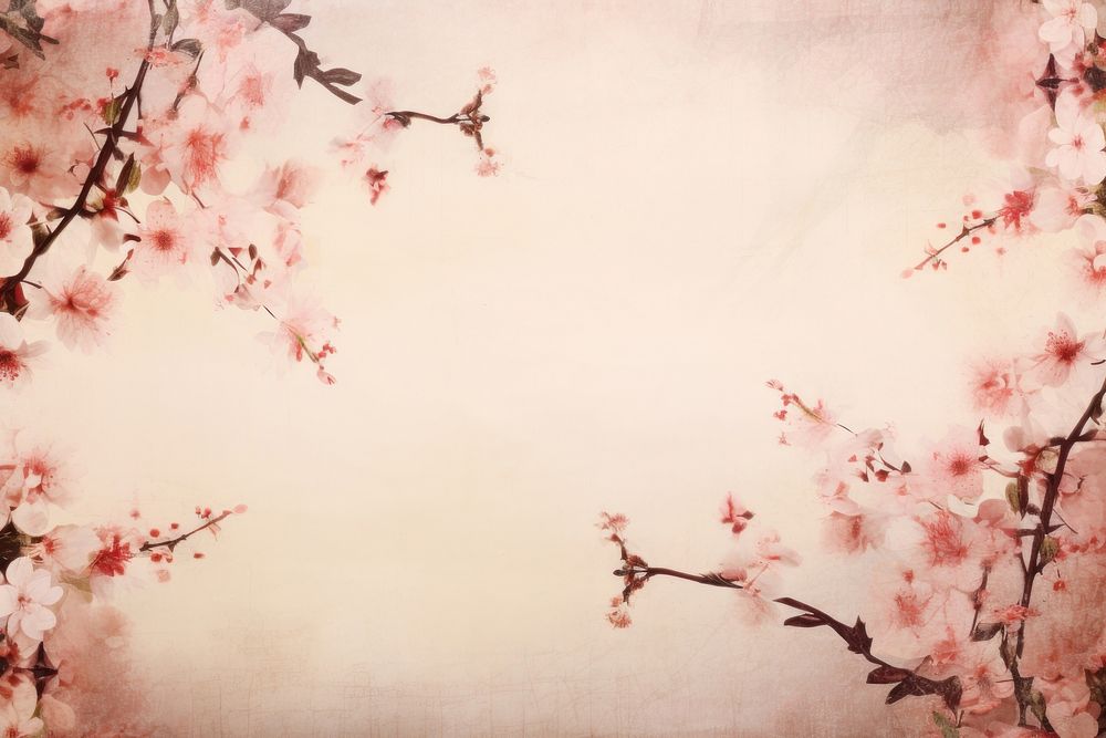Cherry blossom flowers border backgrounds plant springtime.