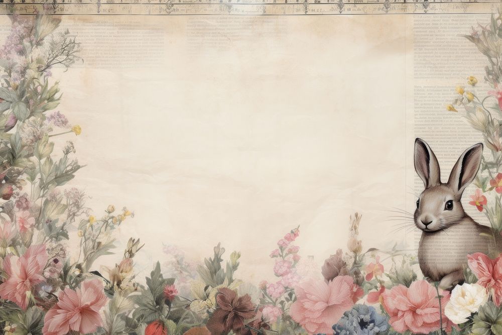 Bunny border backgrounds animal mammal. | Free Photo Illustration