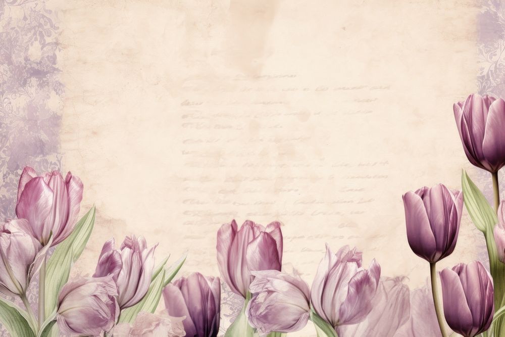 Pink and purple tulip flowers border backgrounds petal plant.