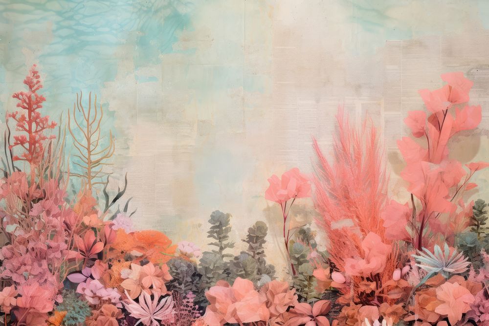 Corals border backgrounds painting outdoors.