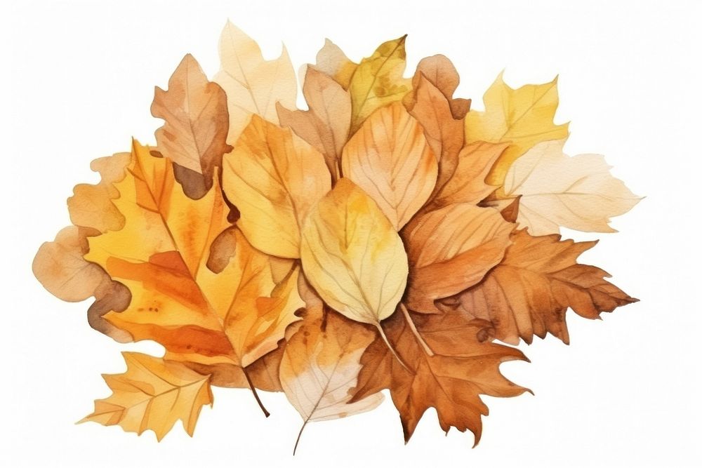 Leaf pile autumn plant tree. AI generated Image by rawpixel.