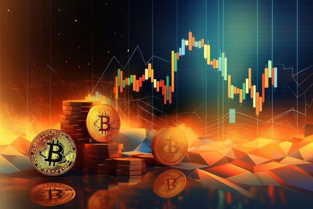 Bitcoin and finance graphs backgrounds investment technology. AI generated Image by rawpixel.