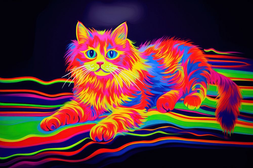 Cat pattern mammal animal. AI generated Image by rawpixel.