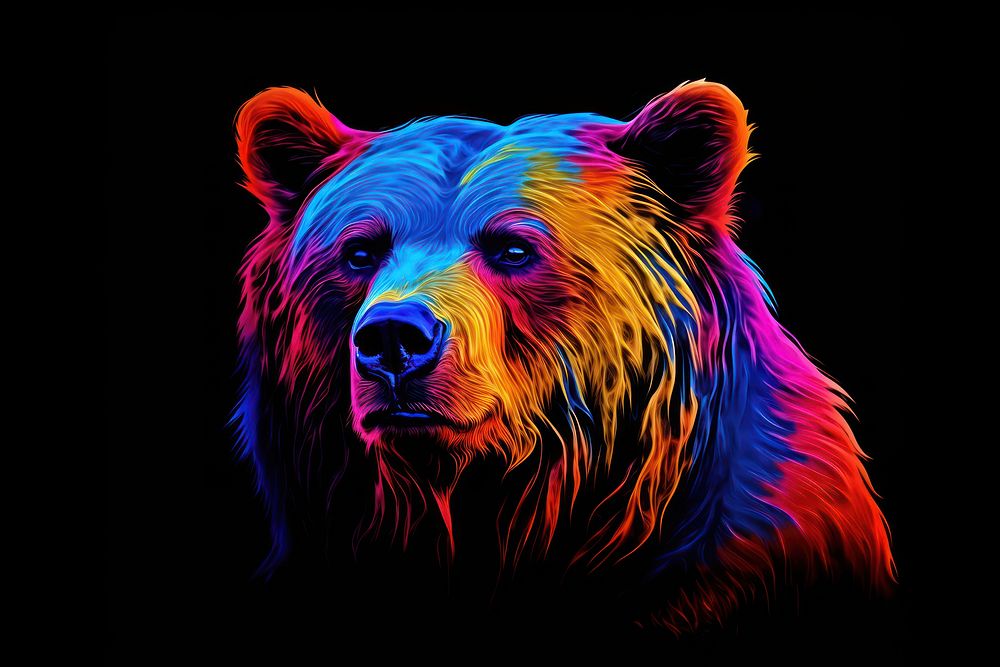 A bear mammal animal blue. AI generated Image by rawpixel.