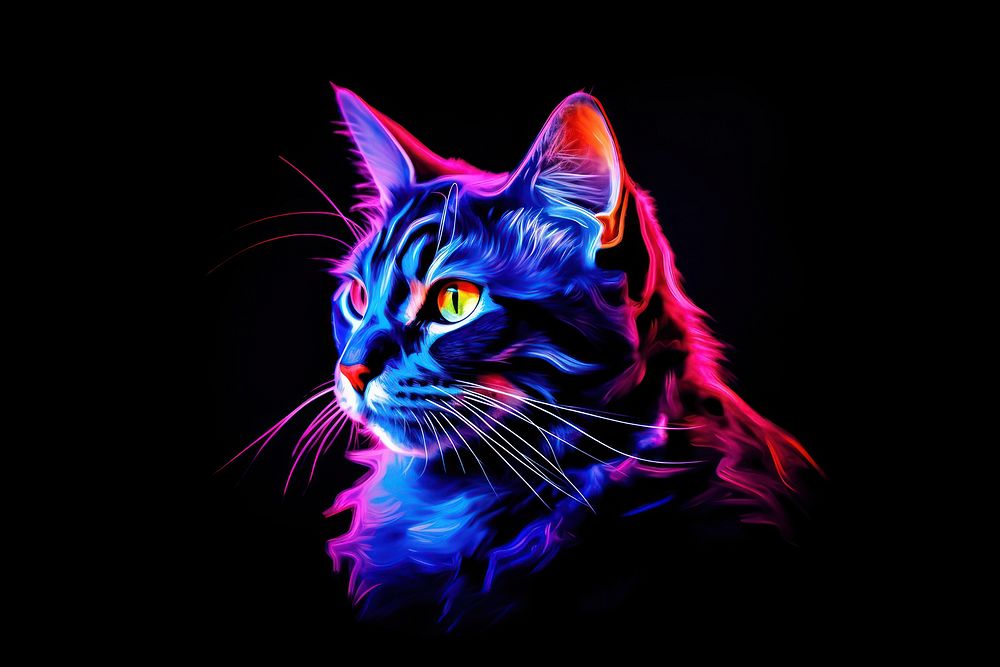 A cat purple light animal. AI generated Image by rawpixel.