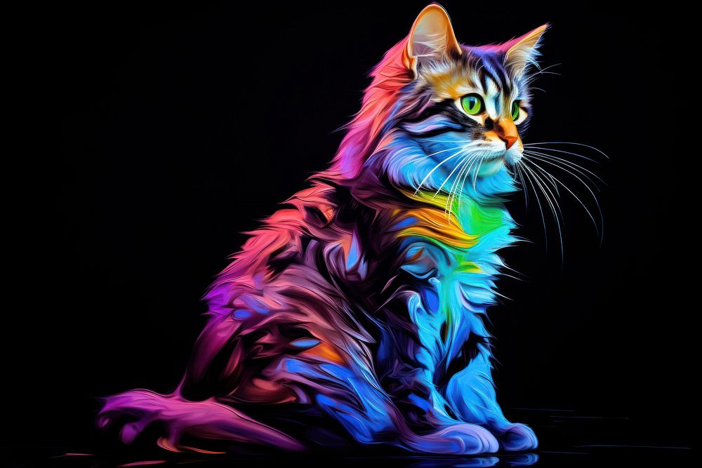 A cat purple animal mammal. AI generated Image by rawpixel.