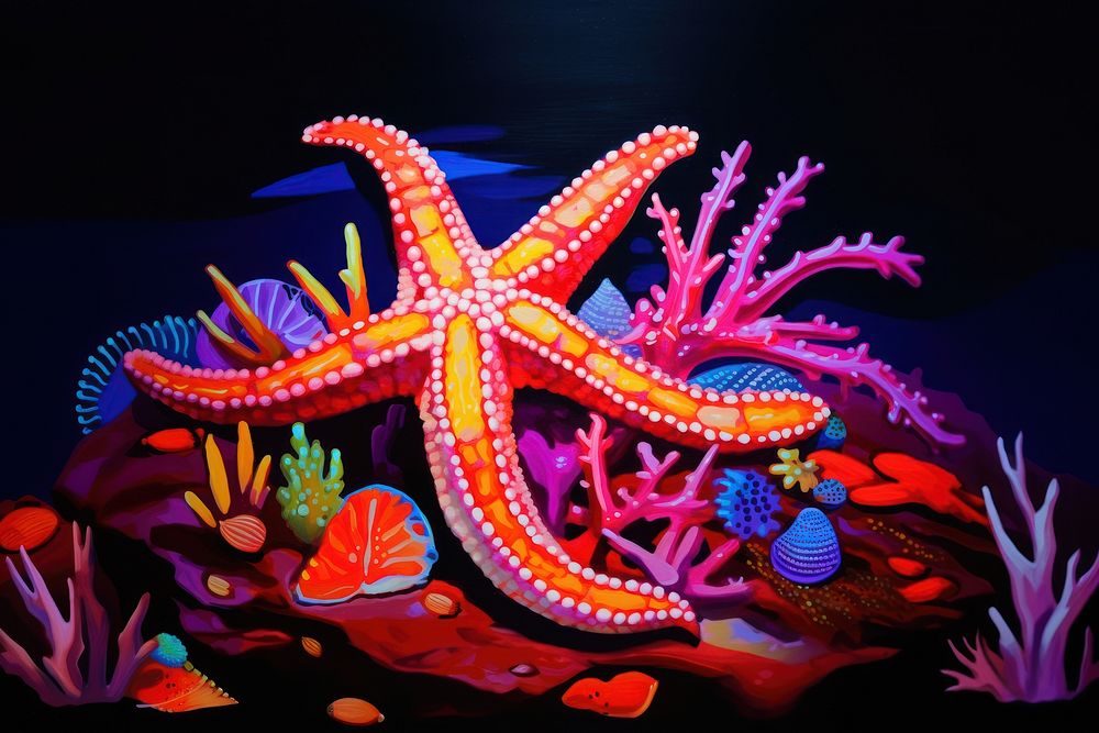 Starfish octopus marine purple. AI generated Image by rawpixel.