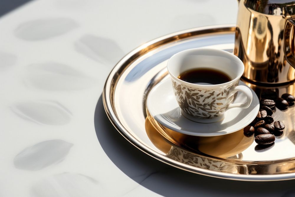 Arabic coffee saucer drink cup. AI generated Image by rawpixel.