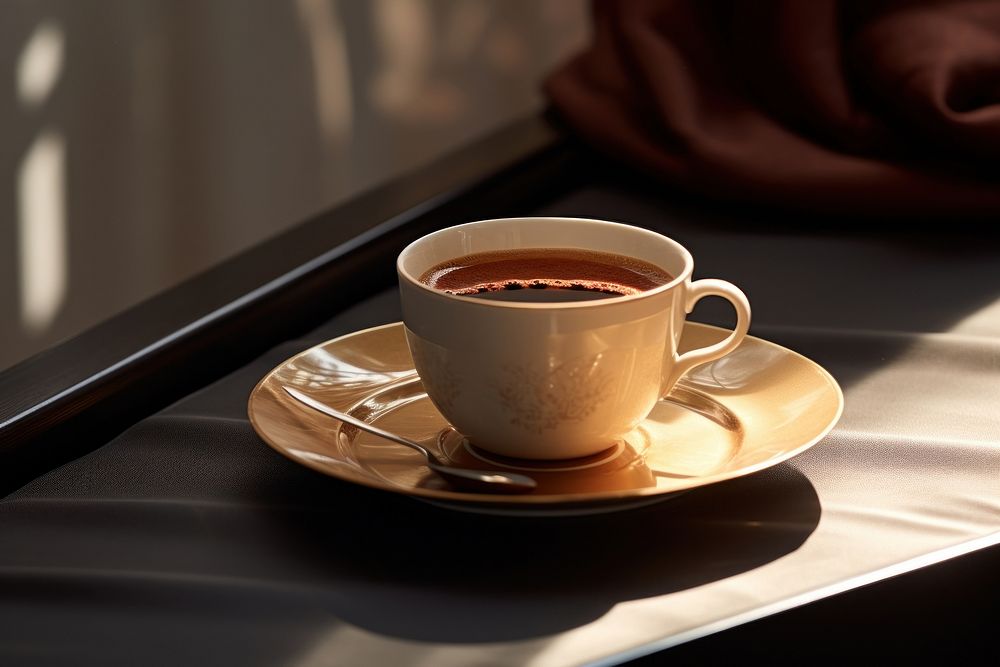 Arabic coffee saucer drink mug. AI generated Image by rawpixel.