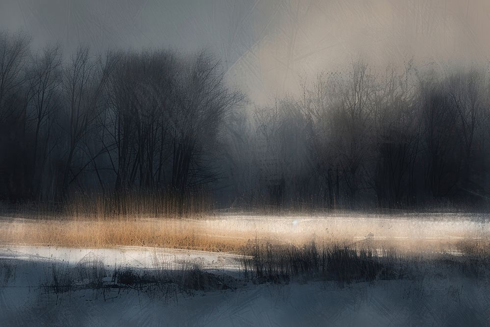 Dark winter field abstract outdoors nature snow.