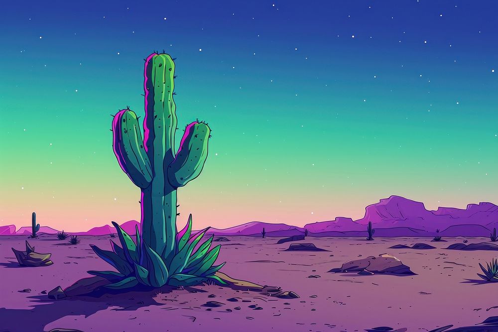 Cactus on desert cactus landscape outdoors.