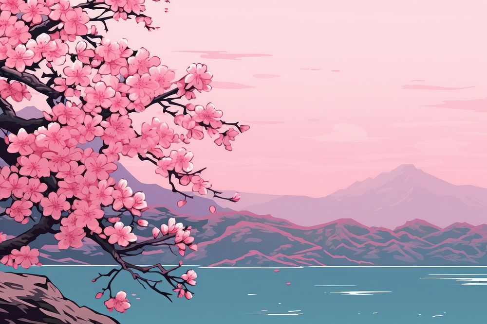 Cherry blossom landscape outdoors nature.