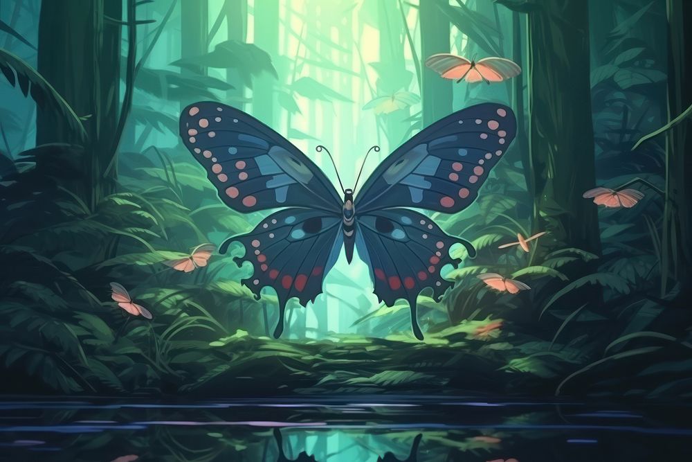 Butterfly in deep forest butterfly outdoors animal.